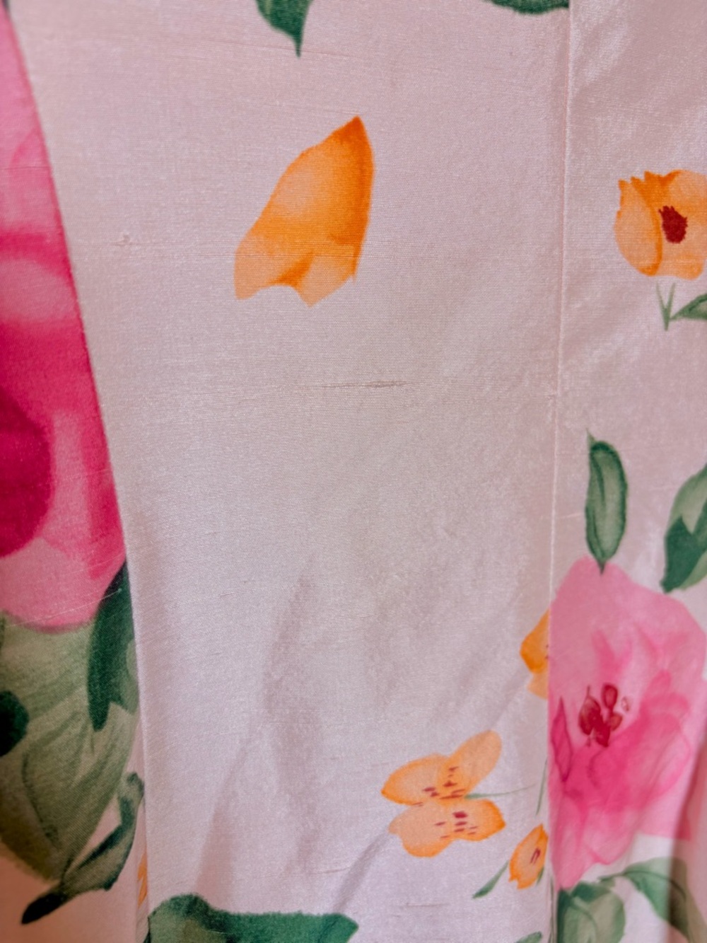 Bergamo Pink Floral 100% Silk Blouse Jacket Romantic Y2K Size 6 - Picture 8 of 9